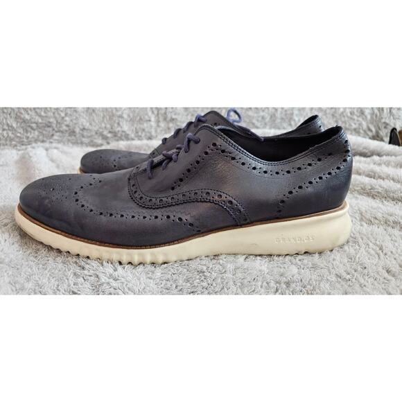 Cole Haan Zerogrand Wing Tip Work Leather Lace Up Oxford Shoes Men Size 13M Navy main image 5